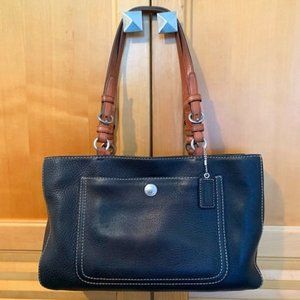 COACH Chelsea Black Pebbled Leather Shoulder Tote